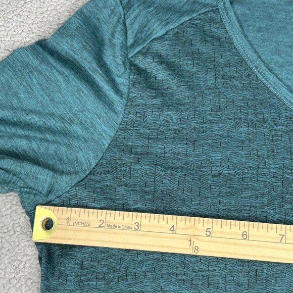 Segments Shirt Womens Small Teal 100% Merino Wool Long Sleeve V Neck Base Layer - Picture 6 of 11